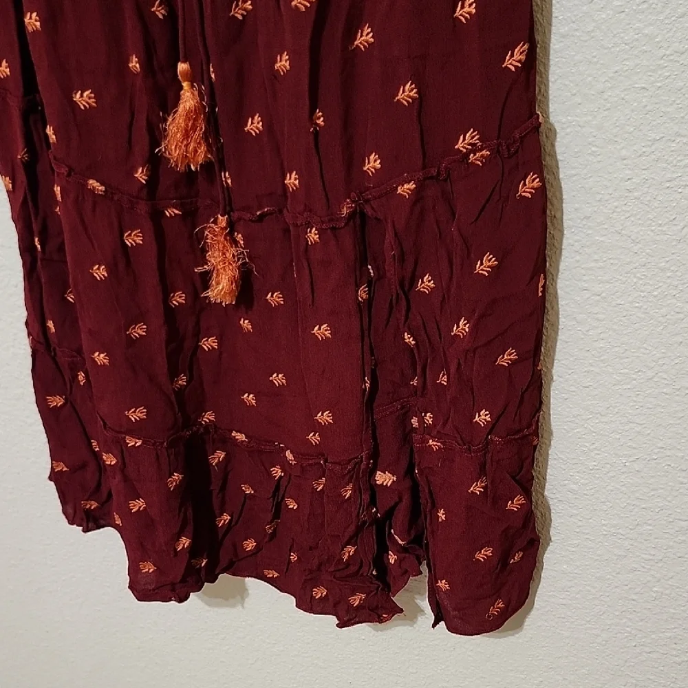 RAGA Red A-Line Midi Skirt with Tie Front - Picture 7 of 12